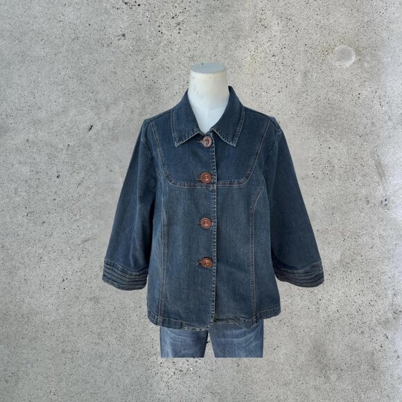 y2k boxy denim jacket // PLUS SIZE - Picture 1 of 7